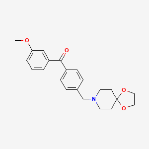 molecular formula C22H25NO4 B1346534 4'-[8-(1,4-Dioxa-8-azaspiro[4.5]decyl)methyl]-3-methoxy benzophenone CAS No. 898757-52-3