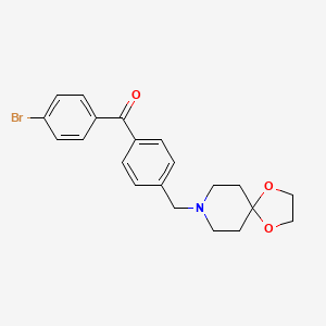 molecular formula C21H22BrNO3 B1346535 4-Bromo-4'-[8-(1,4-dioxa-8-azaspiro[4.5]decyl)methyl]benzophenone CAS No. 898757-78-3