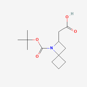 molecular formula C13H21NO4 B13465352 2-{1-[(Tert-butoxy)carbonyl]-1-azaspiro[3.3]heptan-2-yl}acetic acid 