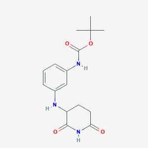 molecular formula C16H21N3O4 B13465355 tert-butyl N-{3-[(2,6-dioxopiperidin-3-yl)amino]phenyl}carbamate 