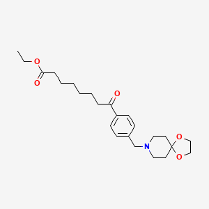 Ethyl 8-[4-(1,4-dioxa-8-azaspiro[4.5]decan-8-ylmethyl)phenyl]-8-oxooctanoate