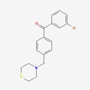 molecular formula C18H18BrNOS B1346539 3-bromo-4'-thiomorpholinomethyl benzophenone CAS No. 898782-59-7