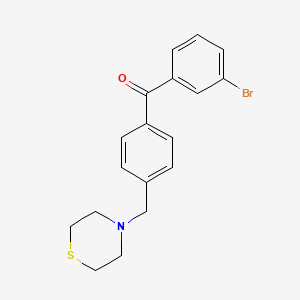 B1346539 3-Bromo-4'-thiomorpholinomethylbenzophenone CAS No. 898782-59-7