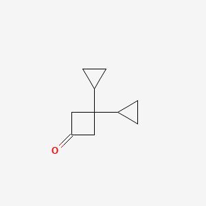 molecular formula C10H14O B13465399 3,3-Dicyclopropylcyclobutan-1-one 