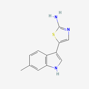molecular formula C12H11N3S B1346540 5-(6-methyl-1H-indol-3-yl)-1,3-thiazol-2-amine CAS No. 1134334-49-8