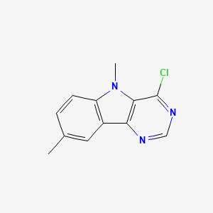 molecular formula C12H10ClN3 B1346542 4-chloro-5,8-dimethyl-5H-pyrimido[5,4-b]indole CAS No. 1134334-56-7