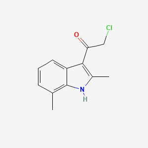 molecular formula C12H12ClNO B1346547 2-氯-1-(2,7-二甲基-1H-吲哚-3-基)乙酮 CAS No. 1134334-67-0