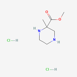 molecular formula C7H16Cl2N2O2 B13465475 Methyl 2-methylpiperazine-2-carboxylate dihydrochloride 