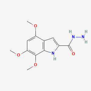 molecular formula C12H15N3O4 B1346550 4,6,7-trimethoxy-1H-indole-2-carbohydrazide CAS No. 1134334-80-7