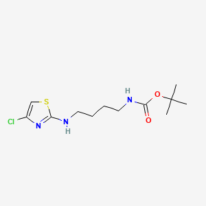 molecular formula C12H20ClN3O2S B13465532 tert-butylN-{4-[(4-chloro-1,3-thiazol-2-yl)amino]butyl}carbamate 