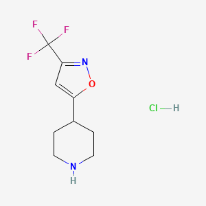 molecular formula C9H12ClF3N2O B13465537 4-[3-(Trifluoromethyl)-1,2-oxazol-5-yl]piperidine hydrochloride 