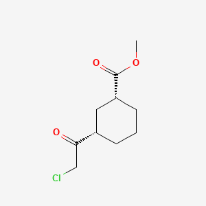 molecular formula C10H15ClO3 B13465555 rac-methyl (1R,3S)-3-(2-chloroacetyl)cyclohexane-1-carboxylate 