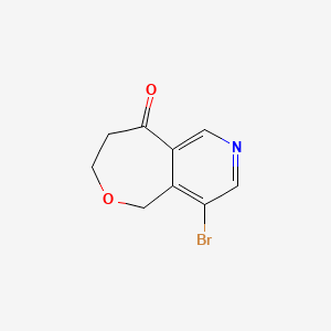 molecular formula C9H8BrNO2 B13465581 4-bromo-5H,7H,8H,9H-oxepino[4,3-c]pyridin-9-one 