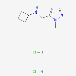 molecular formula C9H17Cl2N3 B13465596 N-[(1-methyl-1H-pyrazol-5-yl)methyl]cyclobutanamine dihydrochloride CAS No. 2866335-81-9