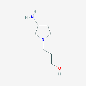 molecular formula C7H16N2O B13465614 3-(3-Aminopyrrolidin-1-yl)propan-1-ol CAS No. 1181332-92-2