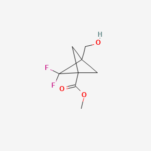 molecular formula C8H10F2O3 B13465703 Methyl 2,2-difluoro-3-(hydroxymethyl)bicyclo[1.1.1]pentane-1-carboxylate 
