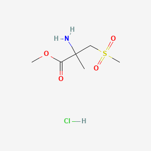 molecular formula C6H14ClNO4S B13465847 Methyl 2-amino-3-methanesulfonyl-2-methylpropanoate hydrochloride 