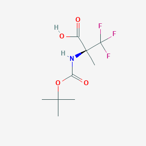 molecular formula C9H14F3NO4 B13466050 (2S)-2-{[(tert-butoxy)carbonyl]amino}-3,3,3-trifluoro-2-methylpropanoic acid 