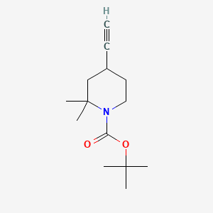 molecular formula C14H23NO2 B13466147 Tert-butyl 4-ethynyl-2,2-dimethyl-piperidine-1-carboxylate 