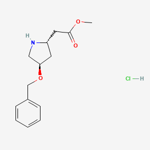 molecular formula C14H20ClNO3 B13466190 methyl2-[(2S,4R)-4-(benzyloxy)pyrrolidin-2-yl]acetatehydrochloride CAS No. 2919940-69-3