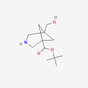 molecular formula C12H21NO3 B13466215 Tert-butyl 5-(hydroxymethyl)-3-azabicyclo[3.1.1]heptane-1-carboxylate 