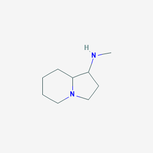 molecular formula C9H18N2 B13466326 N-methyl-octahydroindolizin-1-amine, Mixture of diastereomers 