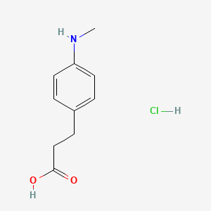 molecular formula C10H14ClNO2 B13466419 3-[4-(Methylamino)phenyl]propanoic acid hydrochloride 