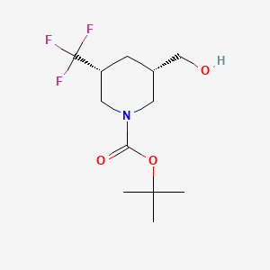 molecular formula C12H20F3NO3 B13466430 rac-tert-butyl (3R,5S)-3-(hydroxymethyl)-5-(trifluoromethyl)piperidine-1-carboxylate 