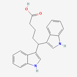 molecular formula C21H20N2O2 B13466431 5,5-bis(1H-indol-3-yl)pentanoic acid 
