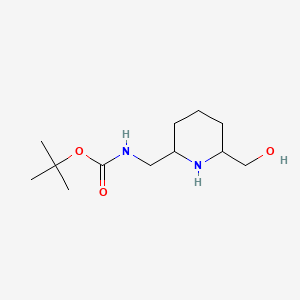 molecular formula C12H24N2O3 B13466437 tert-butyl N-{[6-(hydroxymethyl)piperidin-2-yl]methyl}carbamate 
