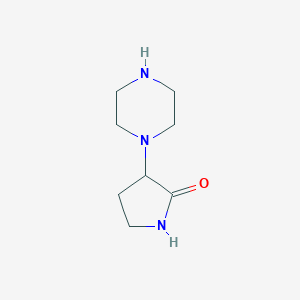 molecular formula C8H15N3O B13466492 3-(Piperazin-1-yl)pyrrolidin-2-one 
