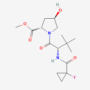 molecular formula C16H25FN2O5 B13466614 methyl (2S,4R)-1-[(2S)-2-[(1-fluorocyclopropyl)formamido]-3,3-dimethylbutanoyl]-4-hydroxypyrrolidine-2-carboxylate 
