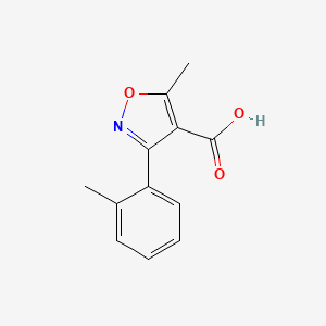 molecular formula C12H11NO3 B1346663 5-Methyl-3-(2-methylphenyl)-1,2-oxazole-4-carboxylic acid CAS No. 91569-58-3