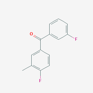 molecular formula C14H10F2O B1346665 3,4'-Difluoro-3'-methylbenzophenone CAS No. 746651-90-1