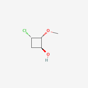 molecular formula C5H9ClO2 B13466650 rac-(1R,2S,3R)-3-chloro-2-methoxycyclobutan-1-ol 