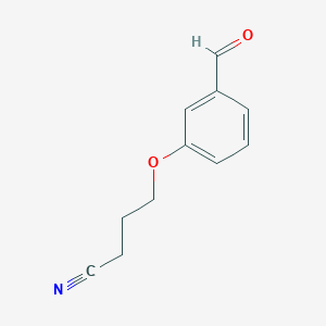 molecular formula C11H11NO2 B1346675 4-(3-Formylphenoxy)butanenitrile CAS No. 1017090-33-3