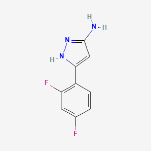 molecular formula C9H7F2N3 B1346676 5-(2,4-Difluoro-phenyl)-2H-pyrazol-3-ylamine 
