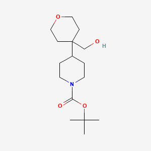 molecular formula C16H29NO4 B13466772 Tert-butyl 4-[4-(hydroxymethyl)oxan-4-yl]piperidine-1-carboxylate 
