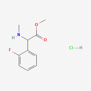 molecular formula C10H13ClFNO2 B13466783 Methyl 2-(2-fluorophenyl)-2-(methylamino)acetate hydrochloride 