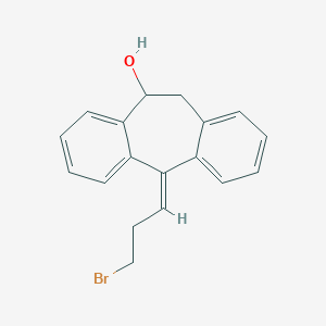 molecular formula C18H17BrO B134668 (5Z)-5-(3-Bromopropylidene)-5,11-dihydro-10H-dibenzo[a,d]cyclohepten-10-ol CAS No. 156458-91-2
