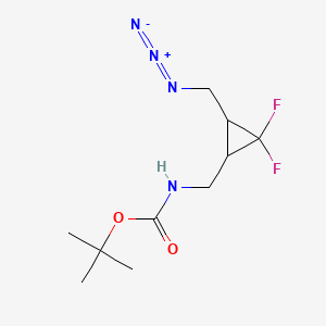 molecular formula C10H16F2N4O2 B13466969 tert-butyl N-{[3-(azidomethyl)-2,2-difluorocyclopropyl]methyl}carbamate 