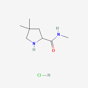 molecular formula C8H17ClN2O B13467025 N,4,4-trimethylpyrrolidine-2-carboxamide hydrochloride 