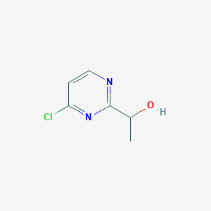 molecular formula C6H7ClN2O B13467043 1-(4-Chloropyrimidin-2-YL)ethan-1-OL 