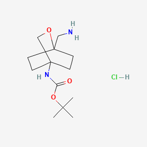 molecular formula C13H25ClN2O3 B13467071 tert-butylN-[1-(aminomethyl)-2-oxabicyclo[2.2.2]octan-4-yl]carbamatehydrochloride 