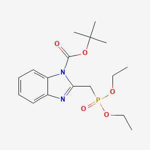 molecular formula C17H25N2O5P B13467076 tert-butyl 2-[(diethoxyphosphoryl)methyl]-1H-1,3-benzodiazole-1-carboxylate 