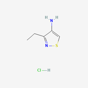 molecular formula C5H9ClN2S B13467080 3-Ethyl-1,2-thiazol-4-amine hydrochloride 