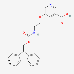 molecular formula C23H20N2O5 B13467086 5-[2-({[(9H-fluoren-9-yl)methoxy]carbonyl}amino)ethoxy]pyridine-3-carboxylic acid 