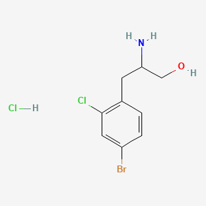 molecular formula C9H12BrCl2NO B13467094 2-Amino-3-(4-bromo-2-chlorophenyl)propan-1-olhydrochloride 