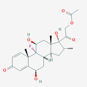 molecular formula C24H31FO7 B134672 [2-[(6R,8S,9R,10S,11S,13S,14S,16R,17R)-9-fluoro-6,11,17-trihydroxy-10,13,16-trimethyl-3-oxo-6,7,8,11,12,14,15,16-octahydrocyclopenta[a]phenanthren-17-yl]-2-oxoethyl] acetate CAS No. 72559-77-4