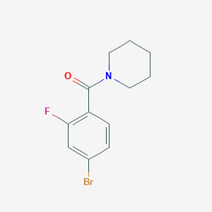 molecular formula C12H13BrFNO B1346732 (4-Bromo-2-fluorobenzoyl)piperidine CAS No. 1017035-01-6